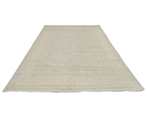 9x12 Chobi Fine Quality Gray Afghan Hand Knotted Wool Area Rug
