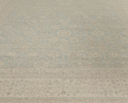 9x12 Chobi Fine Quality Gray Afghan Hand Knotted Wool Area Rug