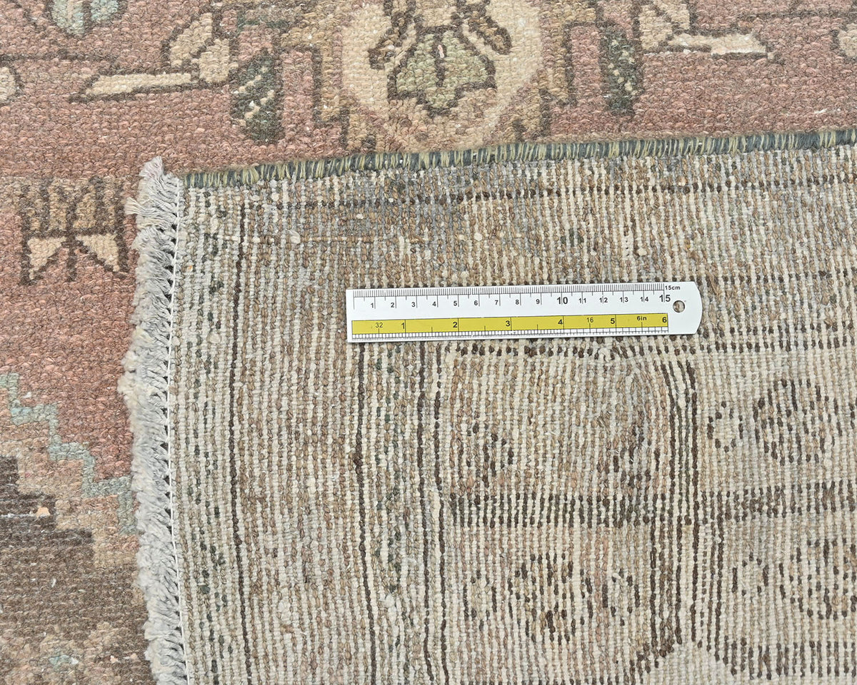 3x5 Vintage Brown Persian Style Hand Knotted Low Pile Wool Area Rug