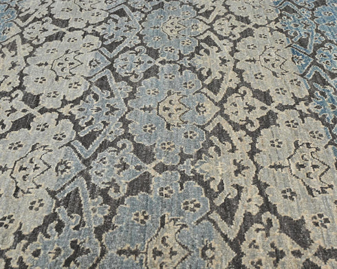 4x6 Zeigler Gray Blue Afghan Hand Knotted Wool Area Rug