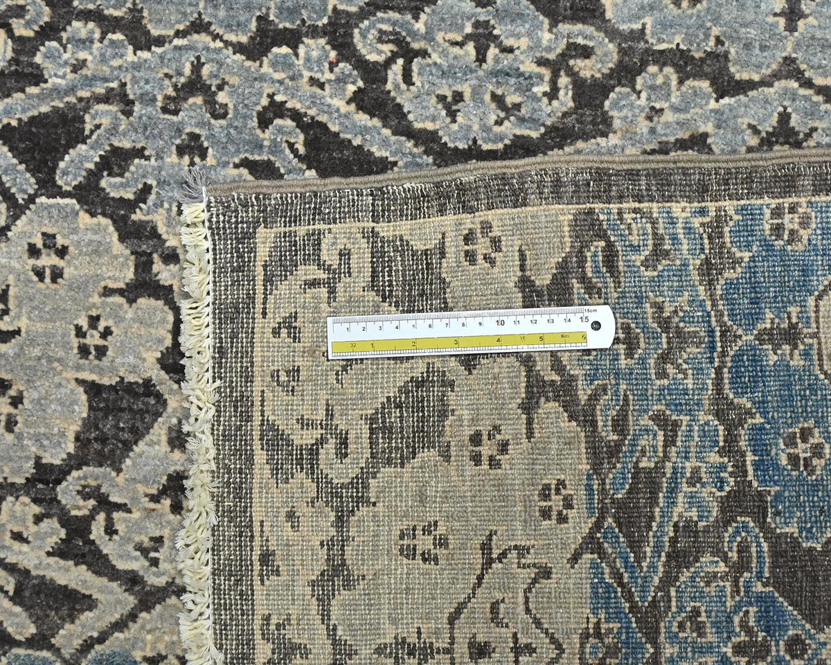 4x6 Zeigler Gray Blue Afghan Hand Knotted Wool Area Rug