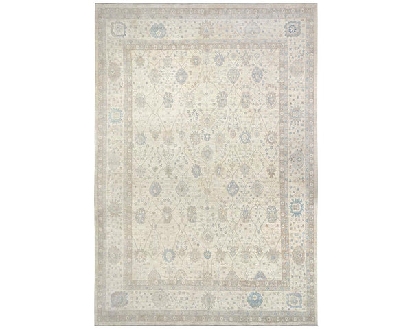 12x15 Beige Ziegler Afghan Hand Knotted Wool Area Rug