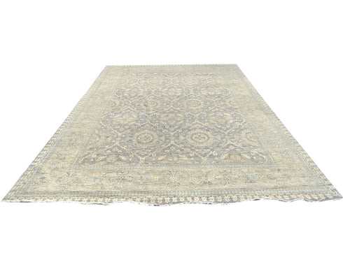 12x15 Zeigler Gray Afghan Hand Knotted Wool Area Rug