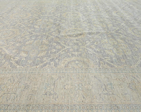 12x15 Zeigler Gray Afghan Hand Knotted Wool Area Rug