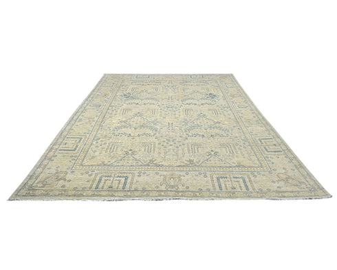 9x12 Zeigler Gray Afghan Hand Knotted Wool Area Rug
