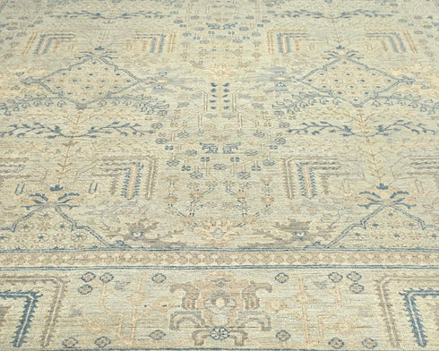 9x12 Zeigler Gray Afghan Hand Knotted Wool Area Rug