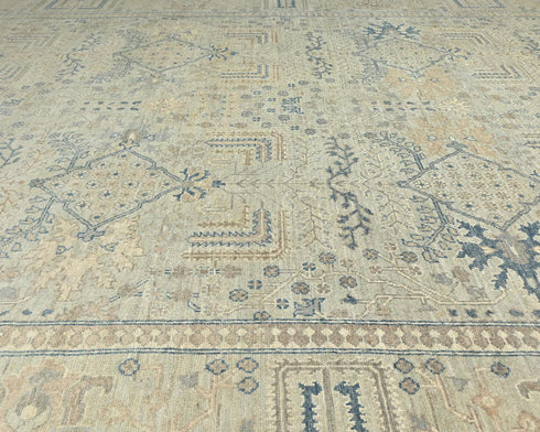 9x12 Zeigler Gray Afghan Hand Knotted Wool Area Rug