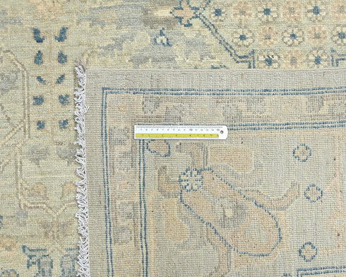 9x12 Zeigler Gray Afghan Hand Knotted Wool Area Rug