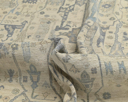 9x12 Zeigler Beige Afghan Hand Knotted Wool Area Rug