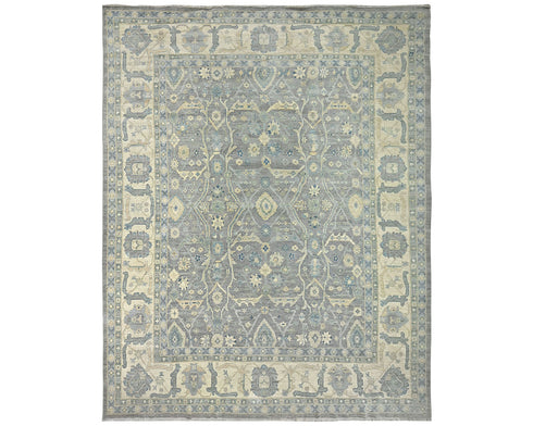 12x15 Zeigler Gray Afghan Hand Knotted Wool Area Rug