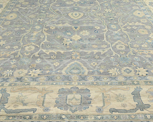 12x15 Zeigler Gray Afghan Hand Knotted Wool Area Rug