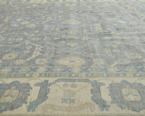 12x15 Zeigler Gray Afghan Hand Knotted Wool Area Rug