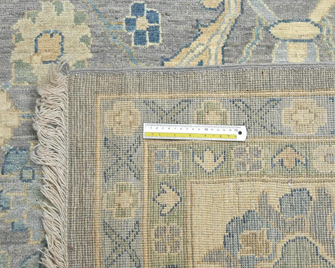 12x15 Zeigler Gray Afghan Hand Knotted Wool Area Rug