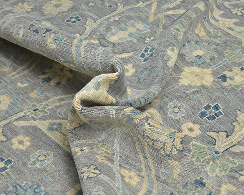 12x15 Zeigler Gray Afghan Hand Knotted Wool Area Rug