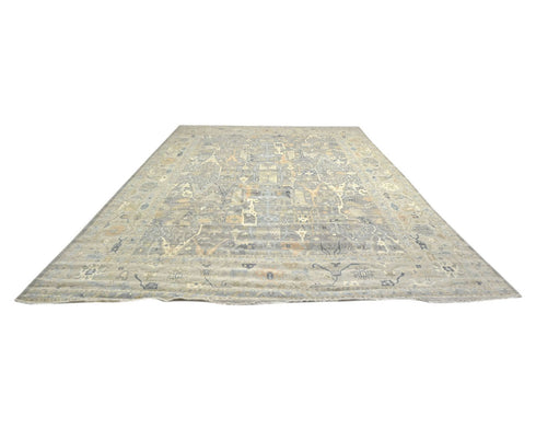 14x20 Zeigler Gray Afghan Hand Knotted Wool Area Rug