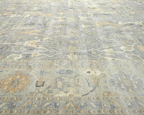 14x20 Zeigler Gray Afghan Hand Knotted Wool Area Rug