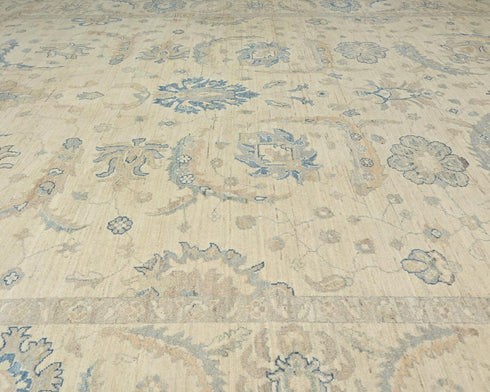 9x12 Zeigler Beige Afghan Hand Knotted Wool Area Rug