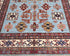 4x6 Light Blue Kazak Afghan Hand Knotted Geometric Wool Area Rug