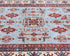 4x6 Light Blue Kazak Afghan Hand Knotted Geometric Wool Area Rug