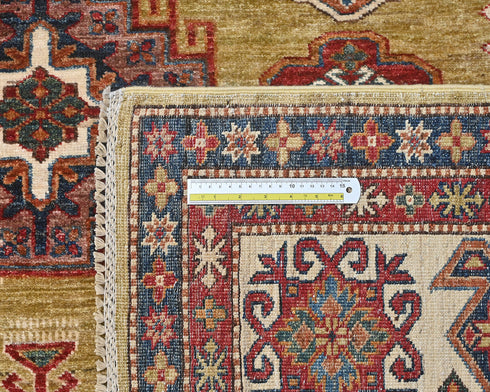 9x12 Golden Brown Kazak Afghan Hand Knotted Traditional Wool Area Rug