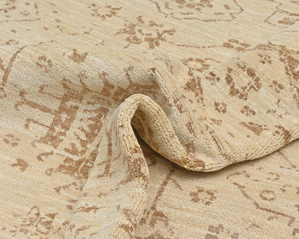 Light Brown 9x12 Oushak Turkish Hand Knotted Traditional Soft Wool Area Rug