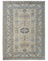 6x9 Kazak Gray Afghan Hand Knotted Geometric Wool Area Rug