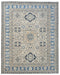 8x10 Gray Kazak Afghan Hand Knotted Geometric Wool Area Rug
