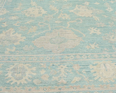 Soft Green 8x10 Feet Turkish Hand Knotted Traditional Wool Area Rug
