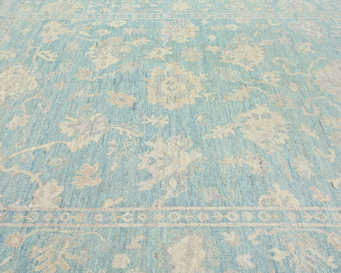 Soft Green 8x10 Feet Turkish Hand Knotted Traditional Wool Area Rug