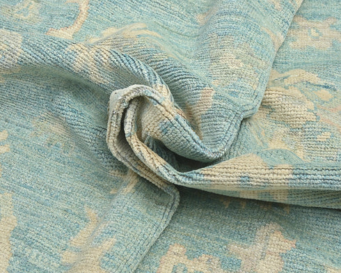 Soft Green 8x10 Feet Turkish Hand Knotted Traditional Wool Area Rug