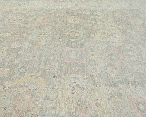 Gray Turkish Oushak Hand Knotted Traditional 8x10 Feet Wool Area Rug