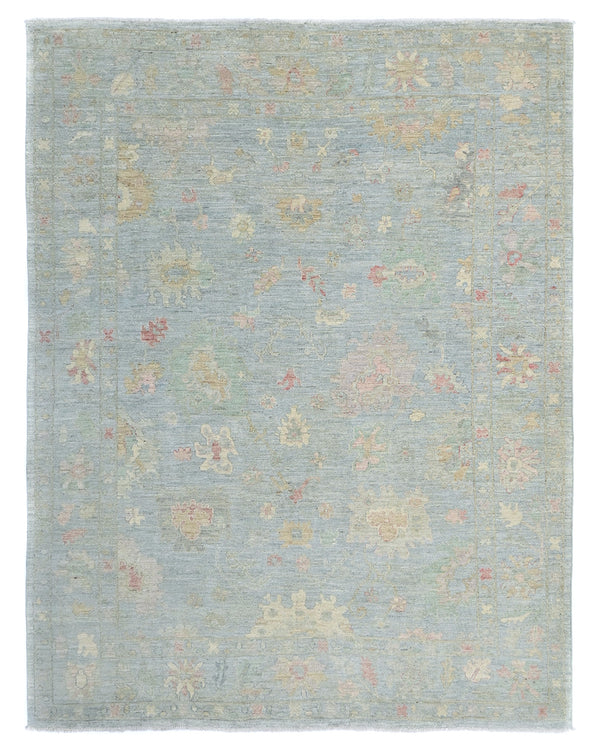 8'7"x11'2" Ft Pastel Blue Turkish Hand Knotted Oriental Veg Dye Wool Rug