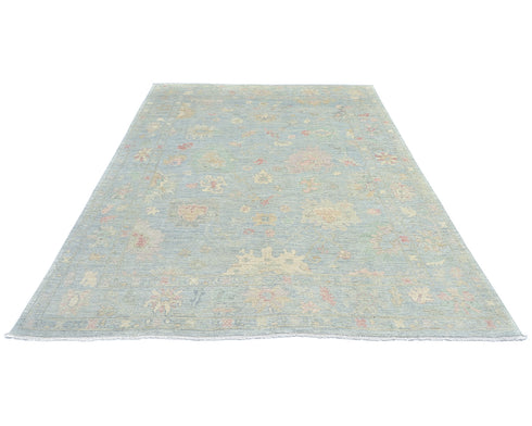 8'7"x11'2" Ft Pastel Blue Turkish Hand Knotted Oriental Veg Dye Wool Rug