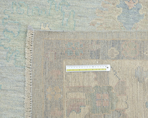 9x12 Soft Gray Turkish Oushak Hand Knotted Traditional Soft Wool Area Rug