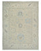 Alfombra Oushak de lana turca anudada a mano en tonos beige, estilo oriental, de 2,7 x 3,6 m