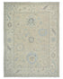 Alfombra Oushak de lana turca anudada a mano en tonos beige, estilo oriental, de 2,7 x 3,6 m