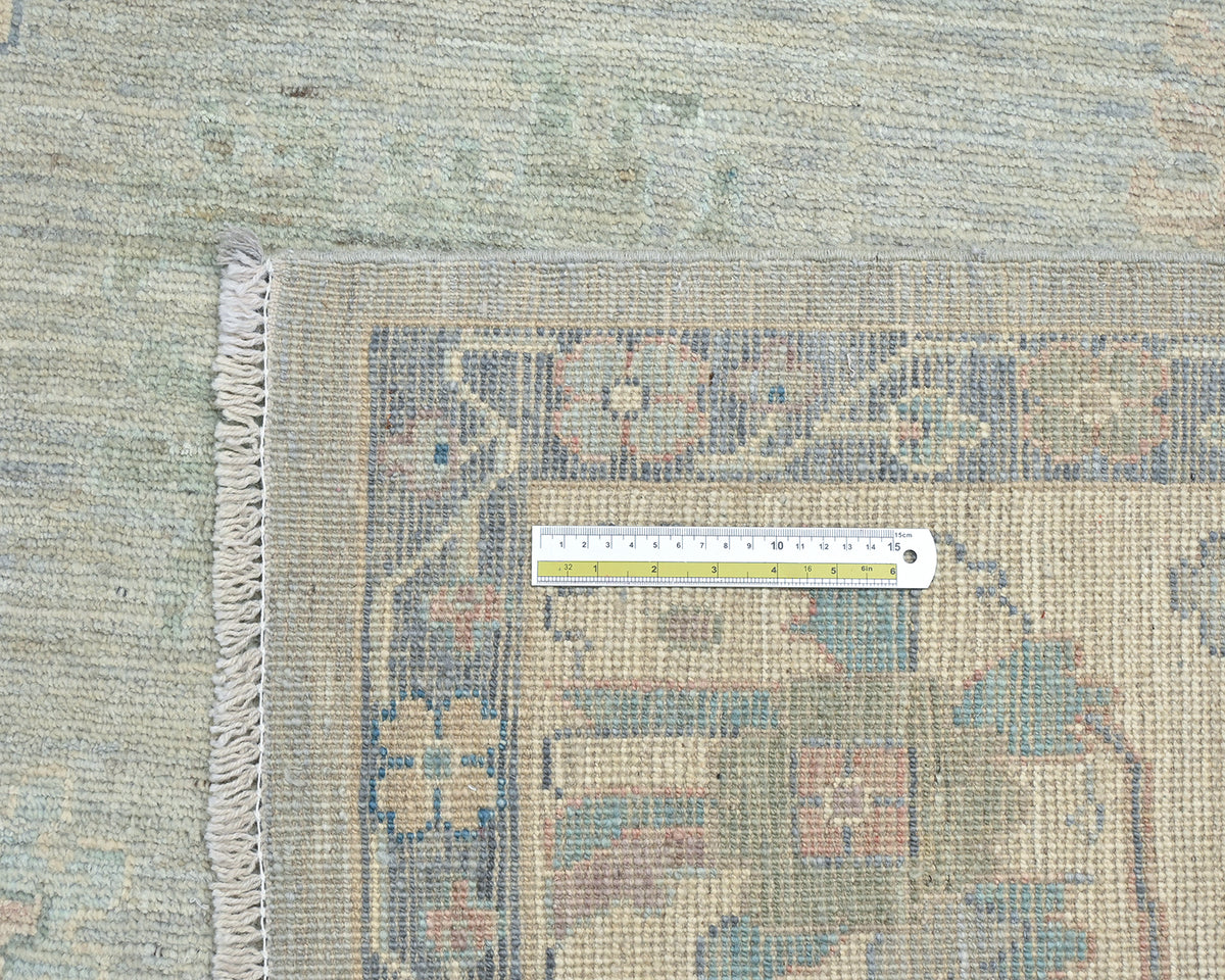 9x12 Gray Turkish Ouhsak Hand Knotted Traditional Soft Wool Area Rug
