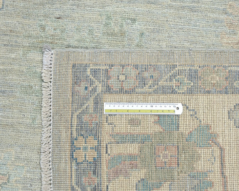 9x12 Gray Turkish Ouhsak Hand Knotted Traditional Soft Wool Area Rug