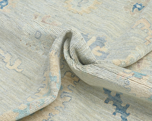9x12 Gray Turkish Ouhsak Hand Knotted Traditional Soft Wool Area Rug