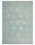9x12 Aqua Blue Oushak Turkish Handmade Traditional Soft Wool Area Rug