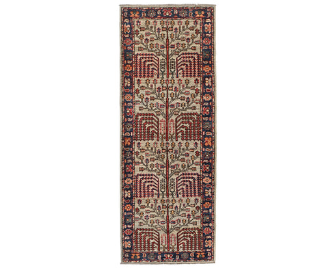 6 Ft Gray Aryana Afghan Hand Knotted Veg Dye Wool Runner Rug