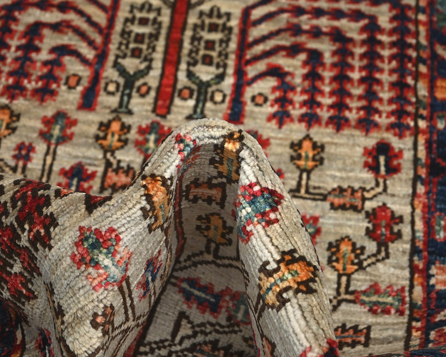 6 Ft Gray Aryana Afghan Hand Knotted Veg Dye Wool Runner Rug