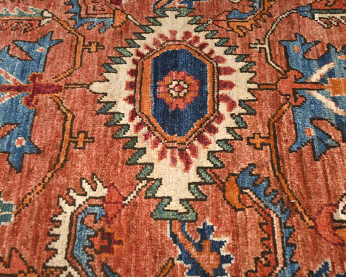 6 Feet Rust Aryana Afghan Hand Knotted Veg Dye Wool Runner Rug
