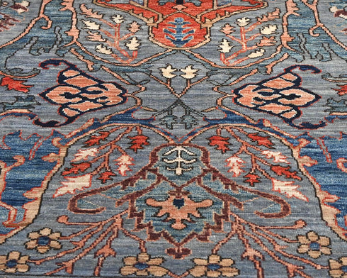 10 Ft Gray Aryana Afghan Hand Knotted Veg Dye Wool Runner Rug