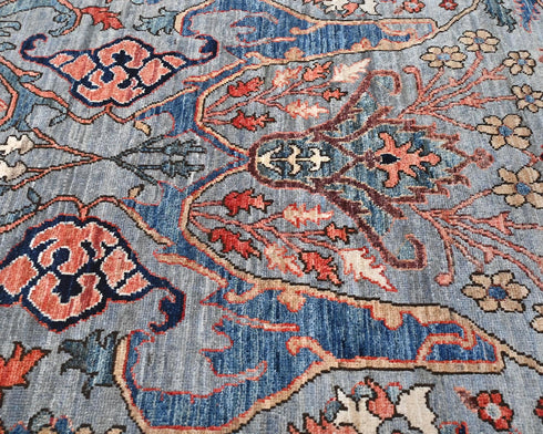 10 Ft Gray Aryana Afghan Hand Knotted Veg Dye Wool Runner Rug