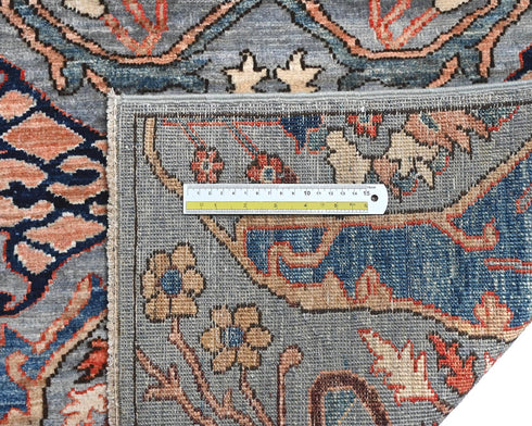 10 Ft Gray Aryana Afghan Hand Knotted Veg Dye Wool Runner Rug