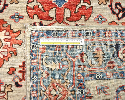 4x12 Ft Gray Blue Aryana Afghan Hand Knotted Veg Dye Wool Runner Rug