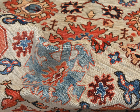 4x12 Ft Gray Blue Aryana Afghan Hand Knotted Veg Dye Wool Runner Rug