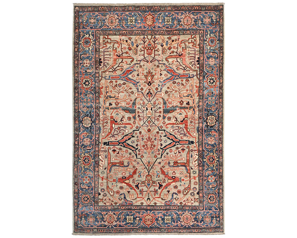 5x7 Gray Blue Aryana Afghan Hand Knotted Veg Dye Wool Area Rug