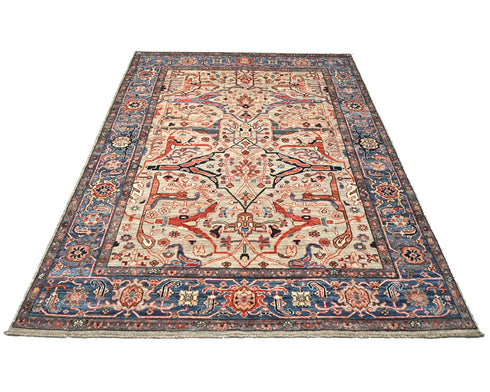 5x7 Gray Blue Aryana Afghan Hand Knotted Veg Dye Wool Area Rug